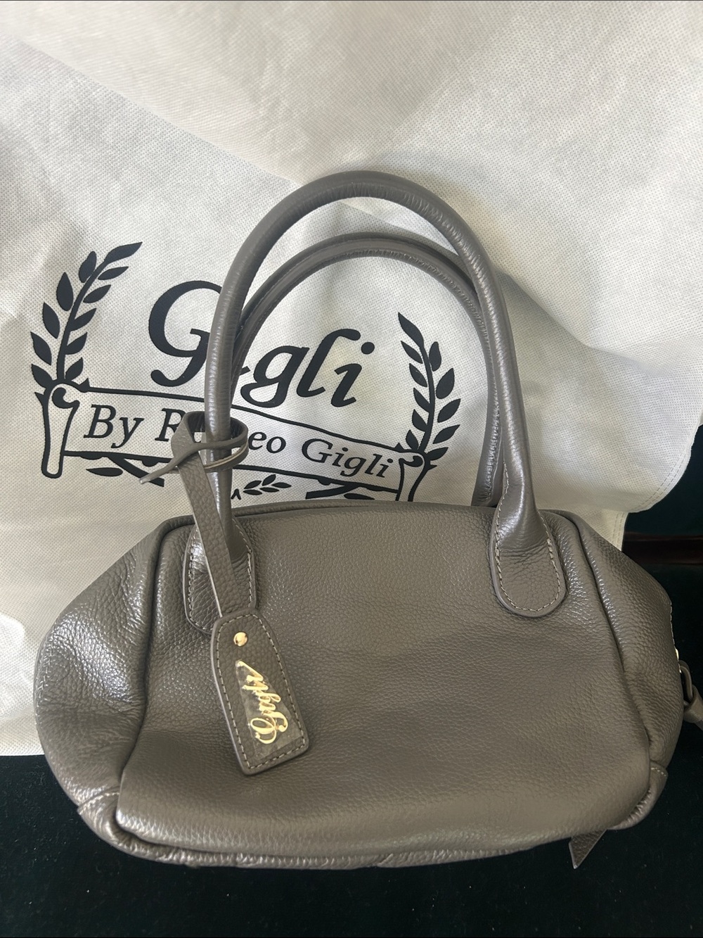 Romeo Gigli Leather Top-Handle Bag by